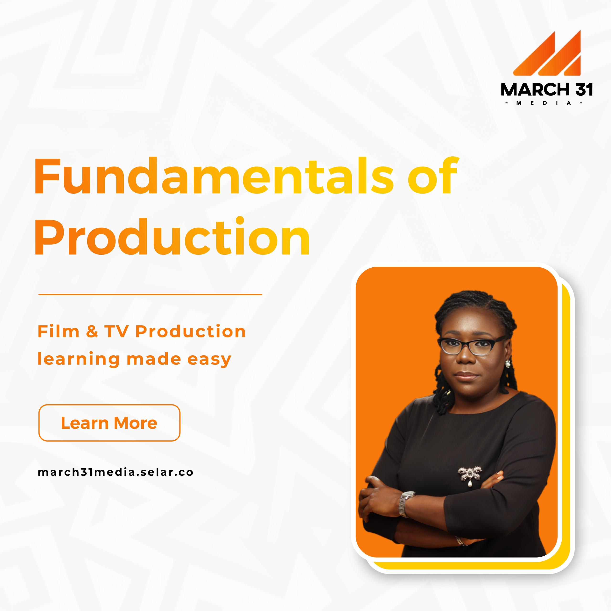 MARCH 31 MEDIA LAUNCHES NEW FILM & TV PRODUCTION COURSE!